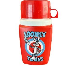 Vintage 1977 Looney Tunes Bugs Bunny Red Thermos 8 oz – King-Seeley Warner Bros